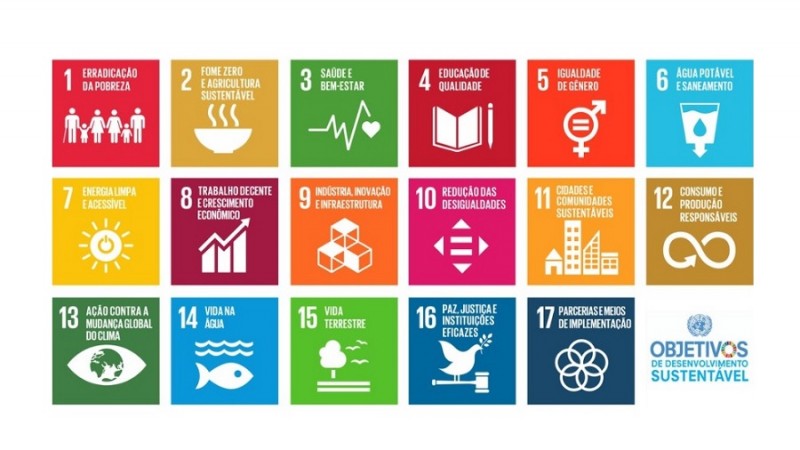 Lista dos 17 Objetivos de Desenvolvimento Sustentável da ONU.
