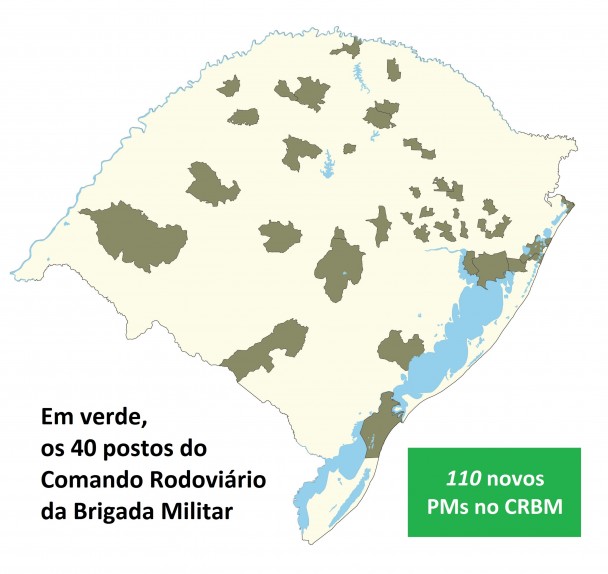 Mapa dos postos do CRBM no Estado