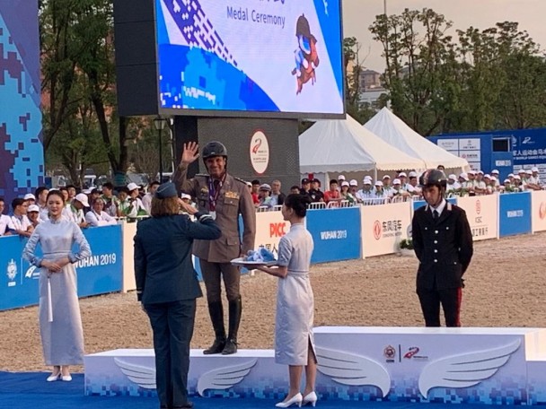Oficial da BM conquista medalha de prata nos Jogos Mundiais Militares, na China