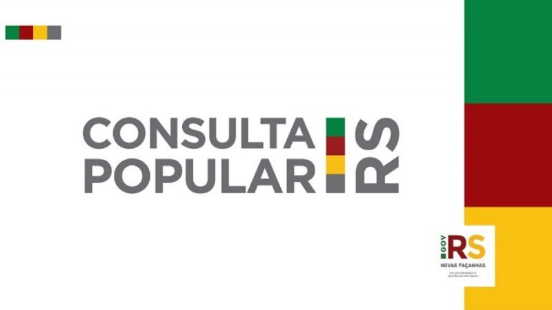 Banner digital com as cores do Estado do Rio Grande do Sul, com o título de Consulta Popular