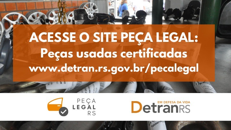 card com informações sobre como acessar o site Peça Legal do DetranRS