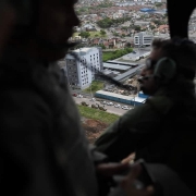 A foto mostra as ações da Brigada Militar