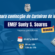Card informativo sobre mutirão de identidades em Gravataí 