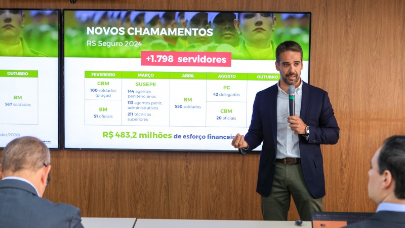 Na imagem, o governador do Estado anuncia novos chamamentos